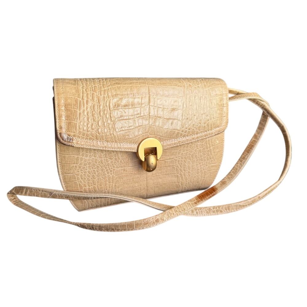 Frenchy Of California Beige Cream Tan Handbag Purse Clutch Removable Straps‎